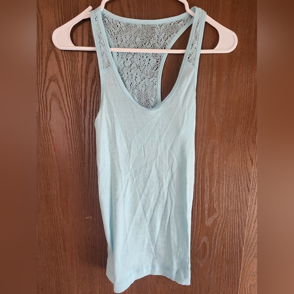 Mossimo Supply Co. Sky Blue Lace Back Tank Top - Picture 1 of 3